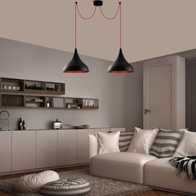 Candeeiro Suspenso Berceste – Preto – 131 x 41 cm