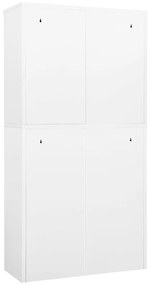 Armário de escritório 90x40x180 cm aço branco