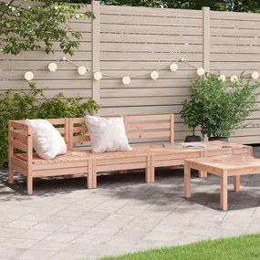 vidaXL Sofá de 4 lugares para jardim madeira de douglas maciça