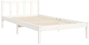 Cama sem colchão 100x200 cm madeira de pinho maciça branco