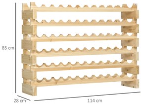 Garrafeira para 72 Garrafas Garrafeira com 6 Níveis Suporte para Vinhos Vertical 114x28x85 cm Madeira