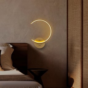 Candeeiro de Parede Moon - Dourado - 33 cm largura, 46 cm altura, 6 cm