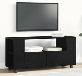 Móvel TV c/rodas 102x34,5x43cm deriv.madeira carvalho preto