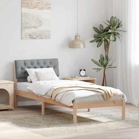 vidaXL Estrutura da cama Marrom e cinza claro 75 x 190 cm