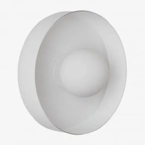 Aplique De Parede Em Vidro E Aço Inoxidável Jaxal Branco & Ø25 Cm - Sklum