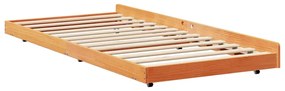 Estrutura de Cama Castanho Encerado Madeira Maciça 80 x 200 cm