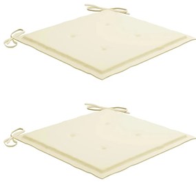 Cadeira de baloiço com almofadão cor creme teca maciça