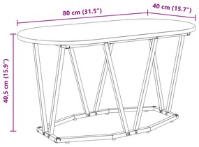Mesa de Centro vidaXL Madeira Antiga 80x40x40,5 cm em Madeira de Engen