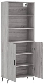 Armário alto 69,5x34x180 cm derivados de madeira sonoma cinza
