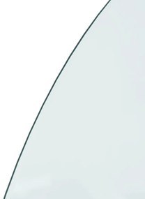 Placa de vidro semicircular para lareira 1000x600 mm