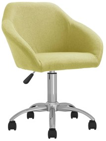vidaXL Cadeira de jantar giratória tecido verde