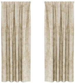 Cortinas de Veludo 2 pcs com Ilhós Creme 225x140 cm