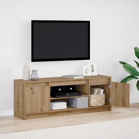 vidaXL Armário de TV com LED em Carvalho Artesanal 139,5x34x50 cm, Feito de Madeira Derivada