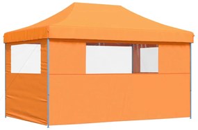 Tenda para festas pop-up dobrável c/ 3 paredes laterais laranja