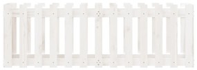 Canteiro elevado c/design cerca 150x50x50 pinho maciço branco