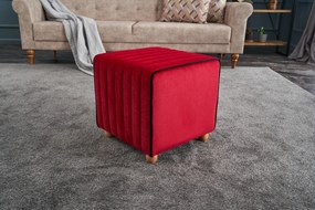 Pouffe Mona – Vermelho – 40x40x40 cm