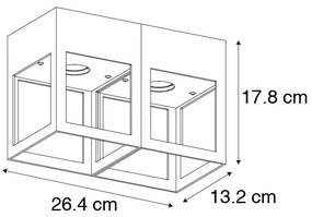 Plafon moderno preto 2-luzes- CELA Moderno