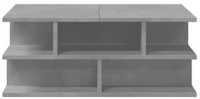 Mesa de centro 70x70x29 cm madeira processada cinza cimento