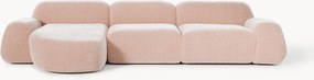 Sofá de canto modular em teddy Wolke (4 lugares)