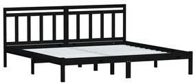 Estrutura de cama super king 180x200 cm madeira maciça preto