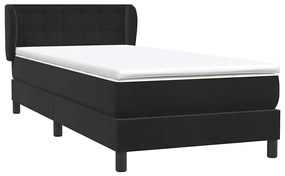 Cama com molas/colchão 80x220 cm veludo preto