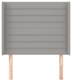 Cabeceira cama c/ abas tecido 103x16x118/128 cm cinzento-claro