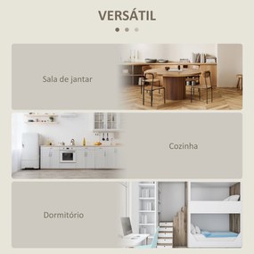 Mesa de Sala de Jantar Dobrável com 2 Laterais Mesa Auxiliar de Madeir
