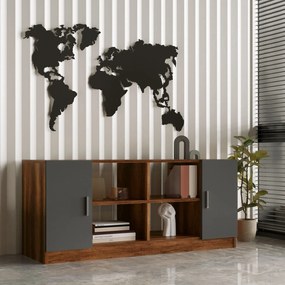 Armário Multiusos VO6 – Nogueira-Antracite – 139,8x61,8x46,3 cm