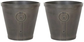 Conjunto de 2 vasos castanhos ⌀ 41 cm VARI Beliani