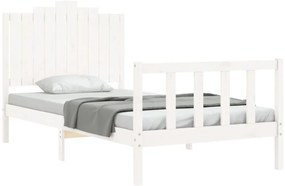 Cama sem colchão 100x200 cm madeira de pinho maciça branco
