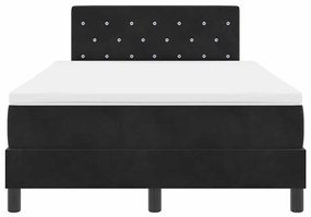 Cama Box Spring vidaXL com Colchão Preto 120x200 cm Veludo