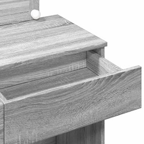 Toucador com LEDs 100x40x120 cm sonoma cinza