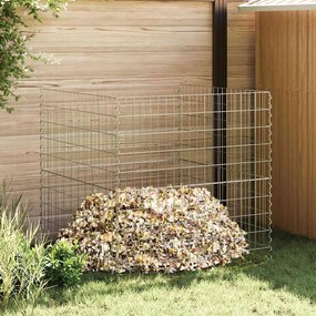 Compostor de Jardim vidaXL 100x100x100 cm em Aço Galvanizado Quadrado