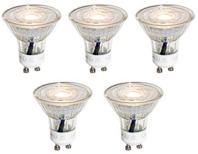 Conjunto de 5 lâmpadas LED GU10 50mm transparentes 4,9W 450 lm 3000K