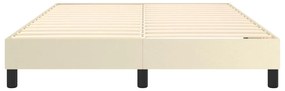 Estrutura de cama 140x190 cm couro artificial cor creme