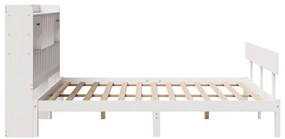 Cama com estante sem colchão 200x200 cm pinho maciço branco