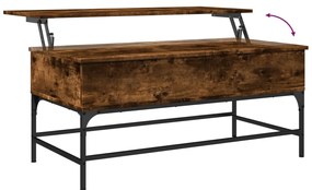 Mesa de centro 100x50x45cm deriv. madeira/metal carvalho fumado