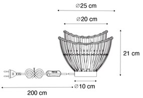 Candeeiro de mesa oriental em bambu preto - Pua Oriental