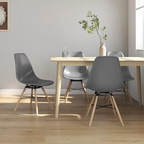 vidaXL Cadeiras de jantar 4 pcs PP cinzento