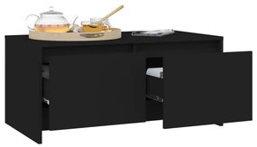 Mesa de Centro com 2 Gavetas - Preto - Design Nórdico