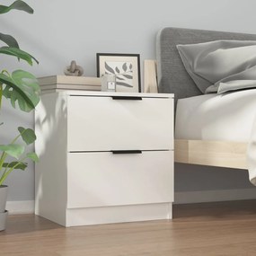 811214 vidaXL Mesa de cabeceira madeira processada branco