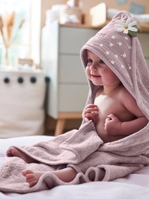 Agora -20% | Capa de banho personalizável, Doce Provença, para bebé violeta medio liso com motivo