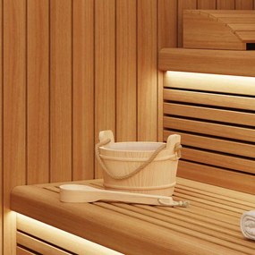 vidaXL Balde de Sauna 2 pcs Castanho