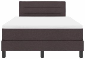 Cama Box Spring com Colchão Castanho Escuro 120x190 cm Tecido