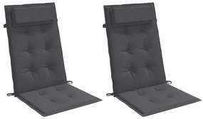 Almofadões p/ cadeira encosto alto 2pcs tecido oxford antracite
