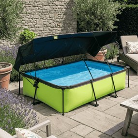 Piscina retangular Lime 300 x 200 x 65 cm com bomba de filtragem e cobertura - verde