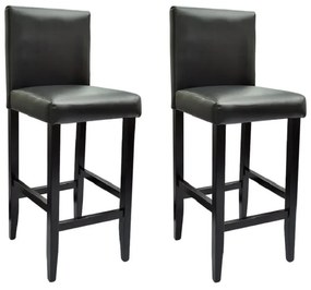 Bancos de bar 2 pcs couro artificial preto