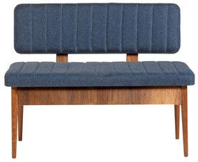 Banco Vina – Azul Escuro e Nogueira – 110 cm x 85 cm x 40 cm