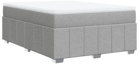 Cama com molas/colchão 140x190 cm tecido cinzento-claro