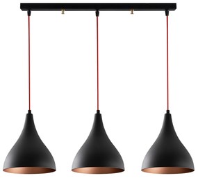 Chandelier Berceste – Preto e Vermelho – 72 x 22 cm
